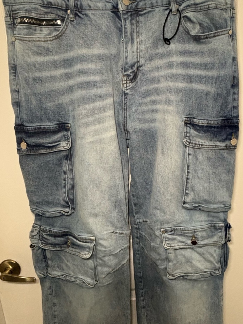 MNML Washed Light Blue Cargo Jeans